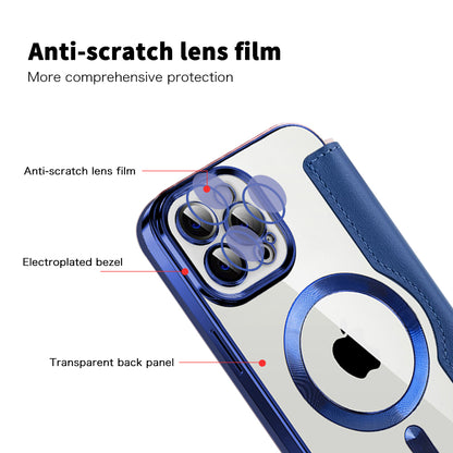 MagSafe futrola za Apple iPhone 12 Pro, Techsuit, SmartMag Book, Plava