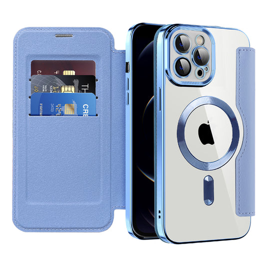 MagSafe futrola za Apple iPhone 12 Pro, Techsuit, SmartMag Book, Plava
