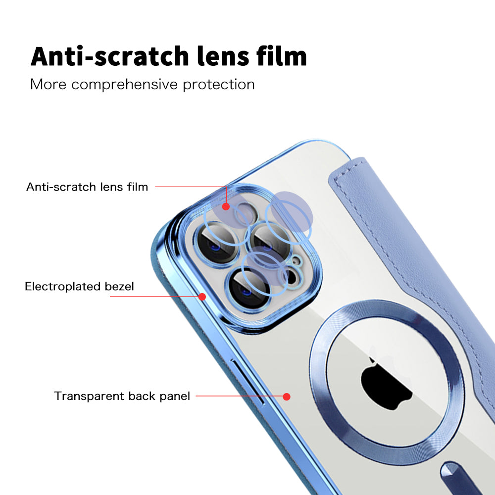 MagSafe futrola za Apple iPhone 12 Pro, Techsuit, SmartMag Book, Plava