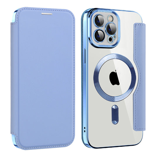 MagSafe futrola za Apple iPhone 12 Pro, Techsuit, SmartMag Book, Plava