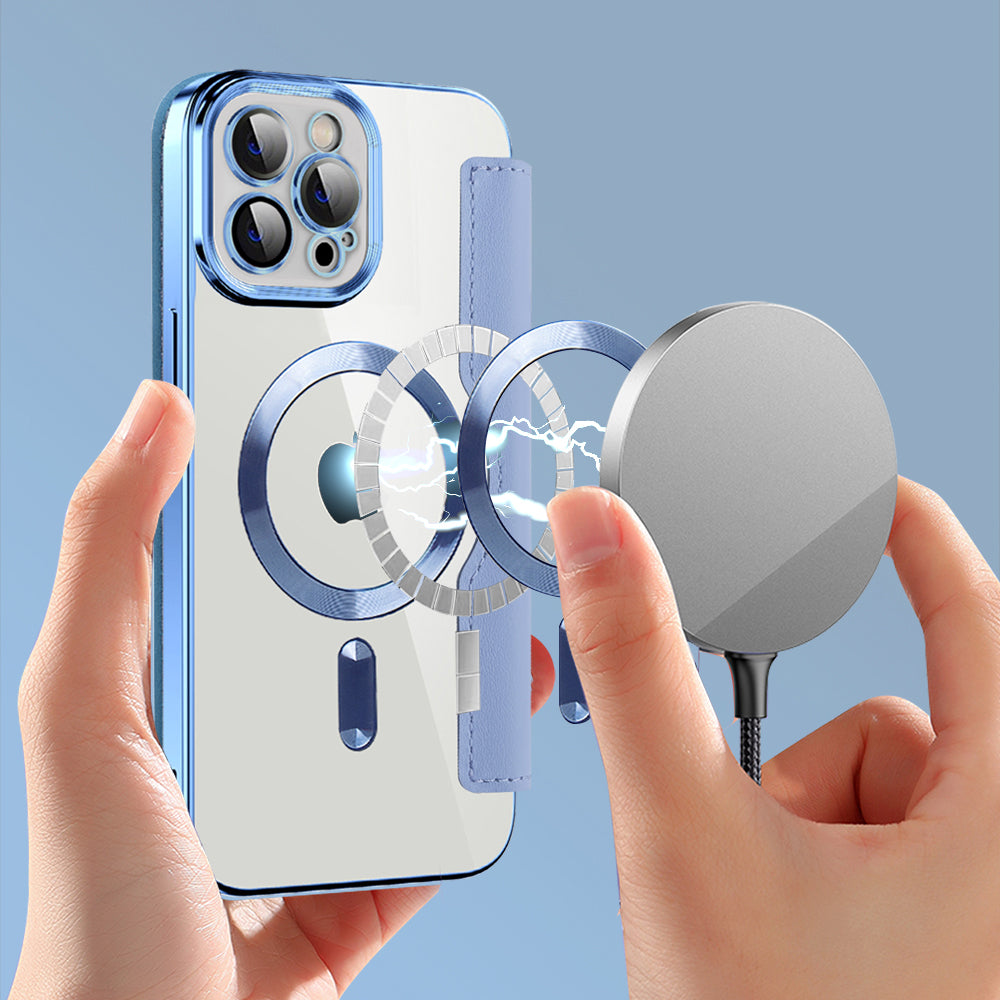 MagSafe futrola za Apple iPhone 12 Pro, Techsuit, SmartMag Book, Plava