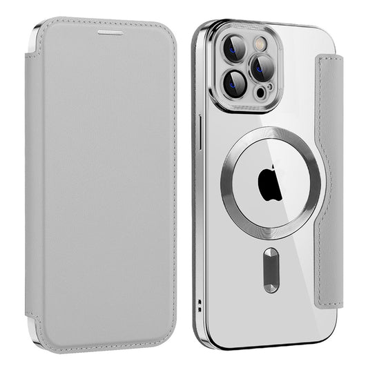 MagSafe futrola za Apple iPhone 12 Pro, Techsuit, SmartMag Book, Siva