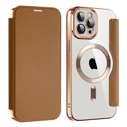 MagSafe futrola za Apple iPhone 12 Pro, Techsuit, SmartMag Book, Braon