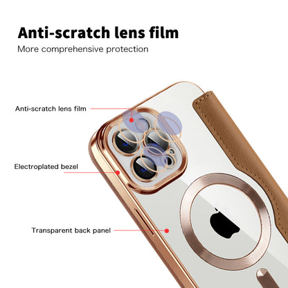 MagSafe futrola za Apple iPhone 12 Pro, Techsuit, SmartMag Book, Braon