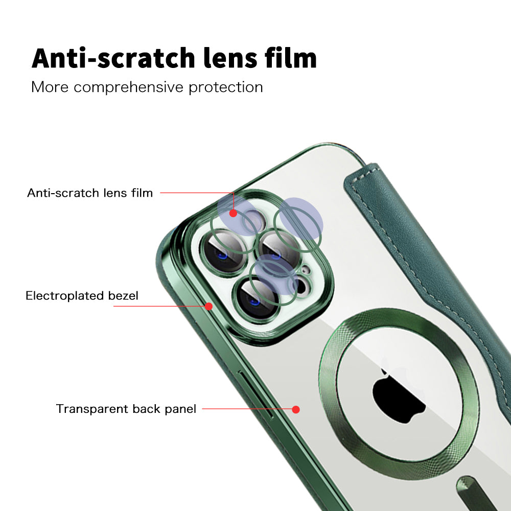 MagSafe futrola za Apple iPhone 12 Pro, Techsuit, SmartMag Book, Zelena