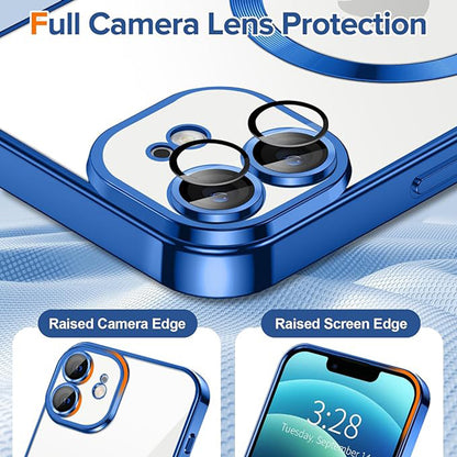 MagSafe futrola za Apple iPhone 12, Techsuit, Luxury Crystal, Tamno Plava