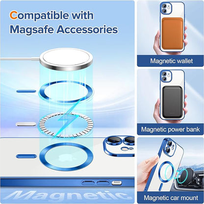 MagSafe futrola za Apple iPhone 12, Techsuit, Luxury Crystal, Tamno Plava