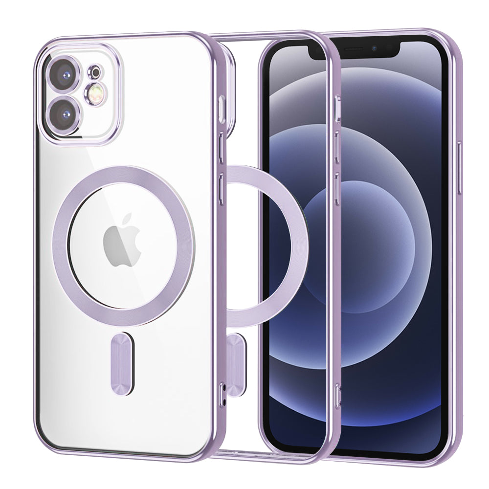 MagSafe futrola za Apple iPhone 12, Techsuit, Luxury Crystal, Svetlo Ljubičasta