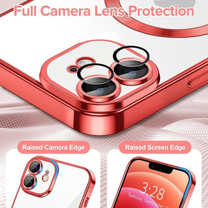 MagSafe futrola za Apple iPhone 12, Techsuit, Luxury Crystal, Crvena