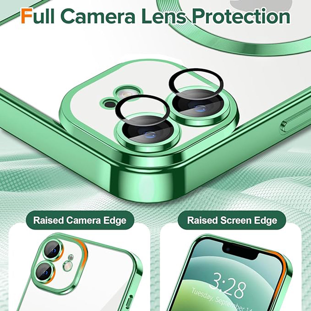 MagSafe futrola za Apple iPhone 12, Techsuit, Luxury Crystal, Svetlo Zelena