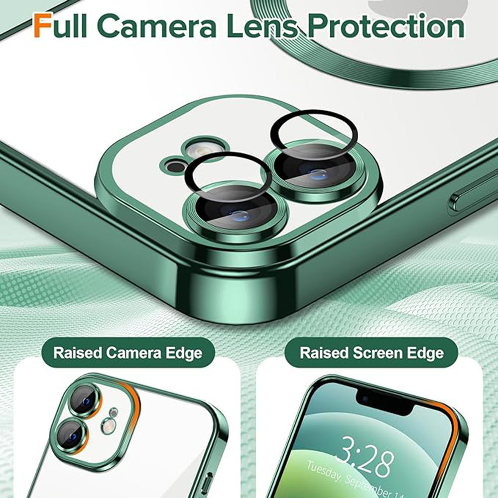 MagSafe futrola za Apple iPhone 12, Techsuit, Luxury Crystal, Tamno Zelena