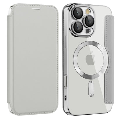 MagSafe futrola za Apple iPhone 12, Techsuit, SmartMag Book, Siva