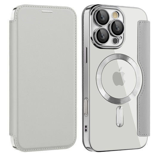MagSafe futrola za Apple iPhone 12, Techsuit, SmartMag Book, Siva