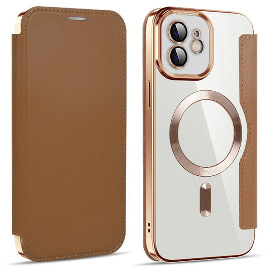 MagSafe futrola za Apple iPhone 12, Techsuit, SmartMag Book, Braon