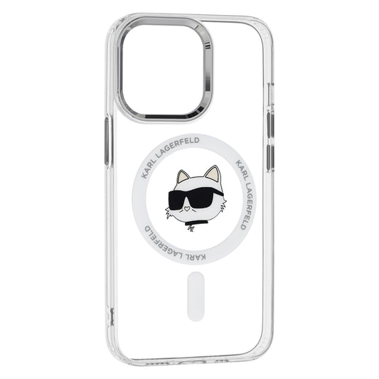 Futrola MagSafe za Apple iPhone 13 Pro, Karl Lagerfeld, IML Metal Choupette's Head, Bela