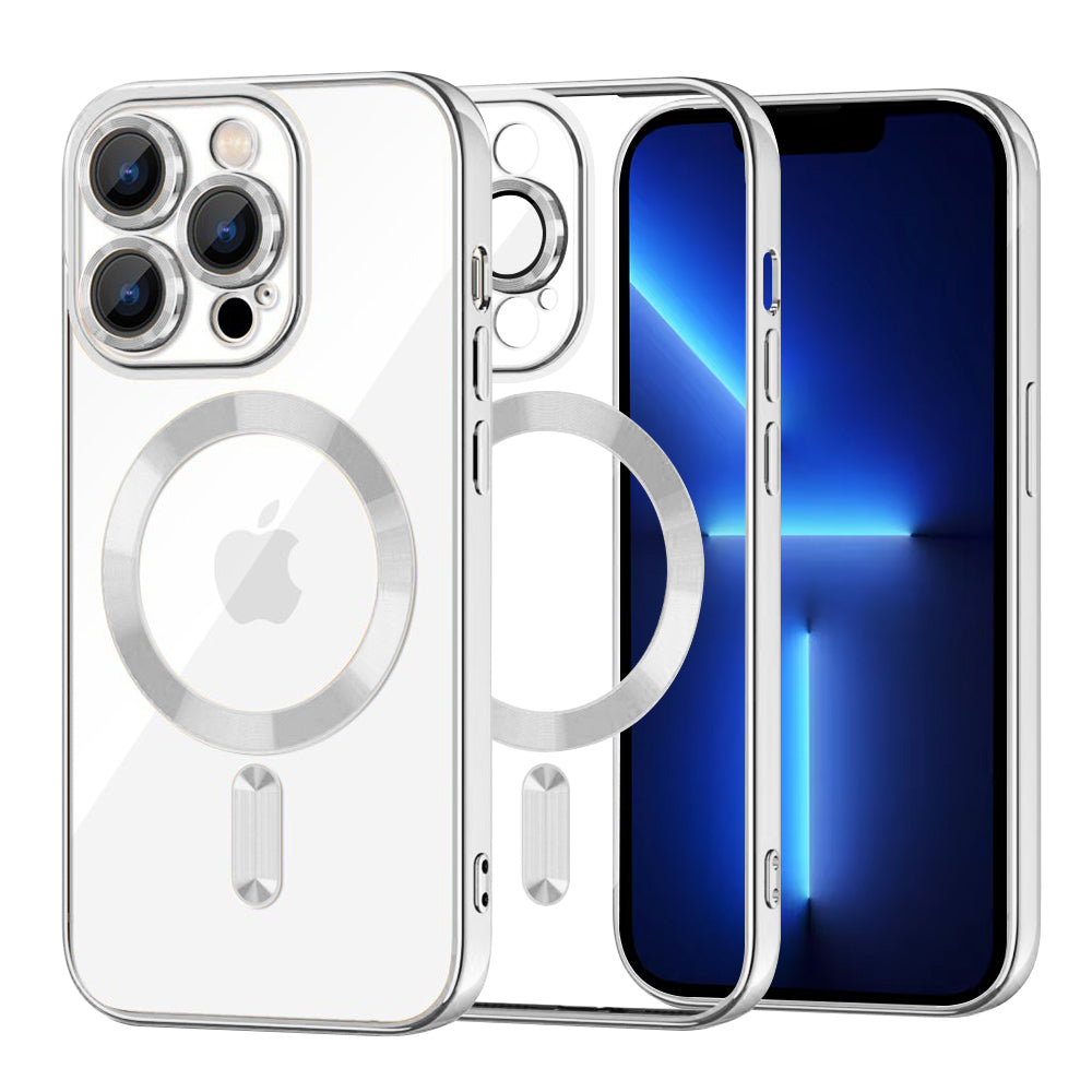 MagSafe futrola za Apple iPhone 13 Pro Max, Techsuit, Luxury Crystal, Srebrna