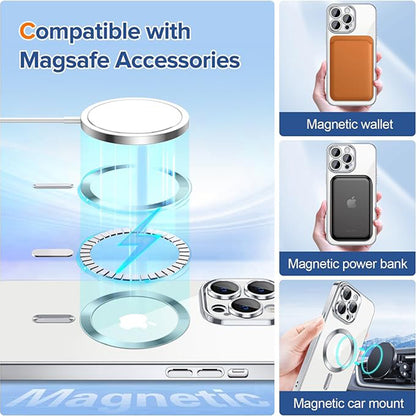 MagSafe futrola za Apple iPhone 13 Pro Max, Techsuit, Luxury Crystal, Srebrna