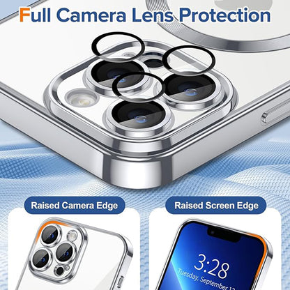 MagSafe futrola za Apple iPhone 13 Pro Max, Techsuit, Luxury Crystal, Srebrna