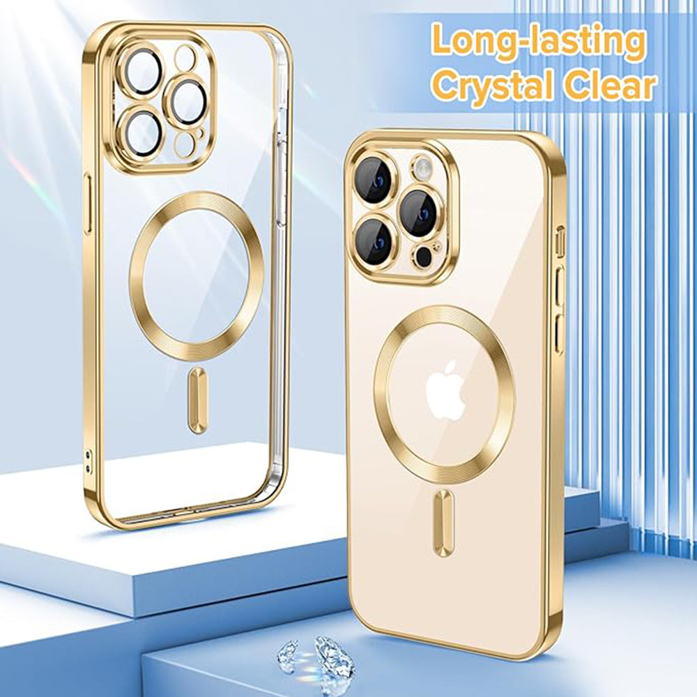 MagSafe futrola za Apple iPhone 13 Pro Max, Techsuit, Luxury Crystal, Zlatna