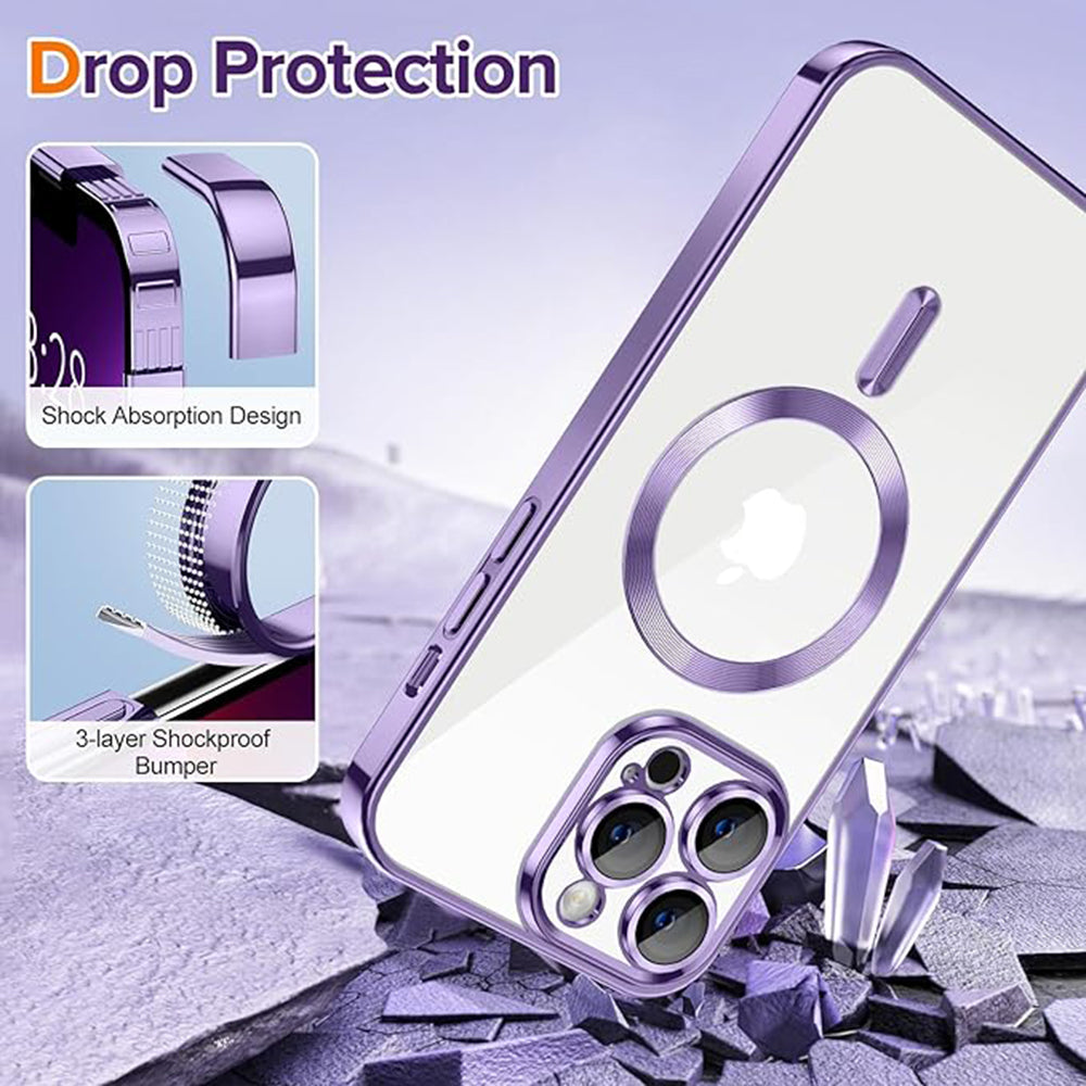 MagSafe futrola za Apple iPhone 13 Pro Max, Techsuit, Luxury Crystal, Svetlo Ljubičasta