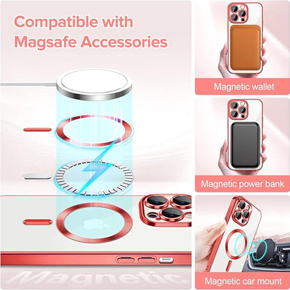 MagSafe futrola za Apple iPhone 13 Pro Max, Techsuit, Luxury Crystal, Crvena
