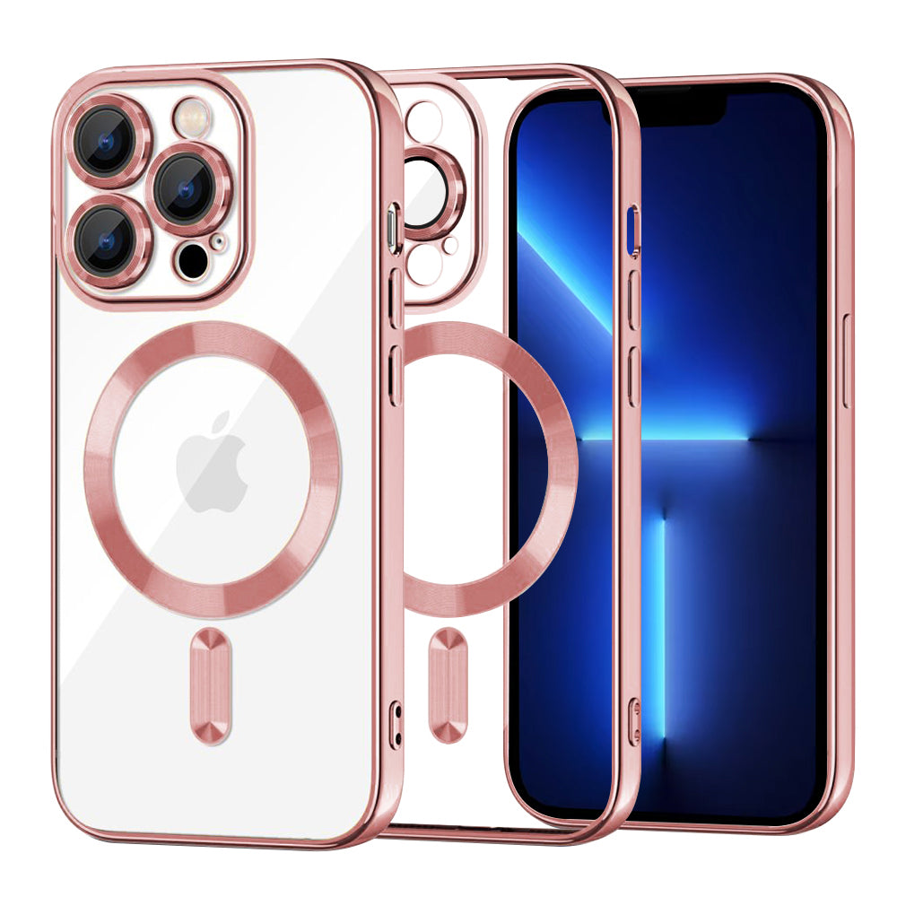 MagSafe futrola za Apple iPhone 13 Pro Max, Techsuit, Luxury Crystal, Roze
