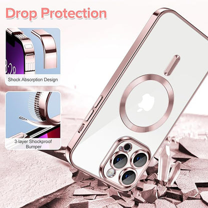 MagSafe futrola za Apple iPhone 13 Pro Max, Techsuit, Luxury Crystal, Roze