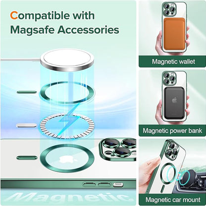 MagSafe futrola za Apple iPhone 13 Pro Max, Techsuit, Luxury Crystal, Tamno Zelena