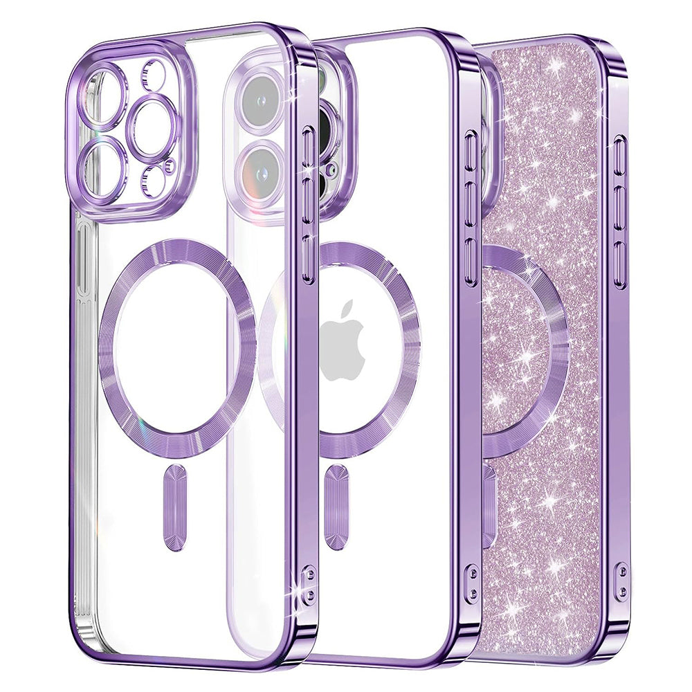 MagSafe futrola za Apple iPhone 13 Pro Max, Techsuit, Luxury Glitter, Svetlo Ljubičasta