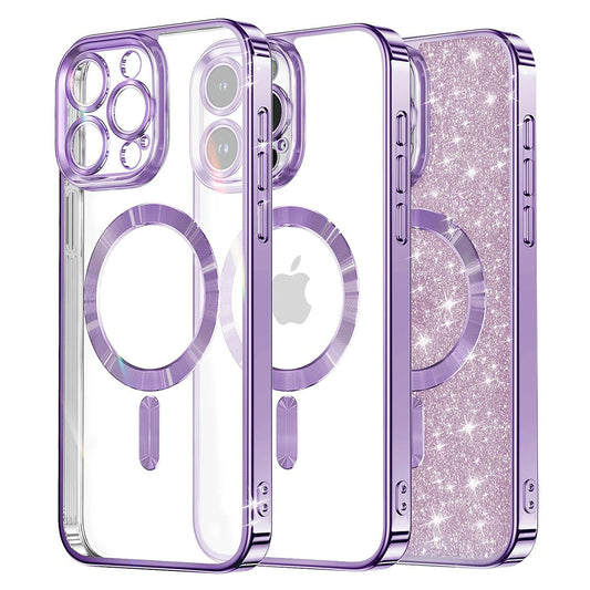 MagSafe futrola za Apple iPhone 13 Pro Max, Techsuit, Luxury Glitter, Svetlo Ljubičasta
