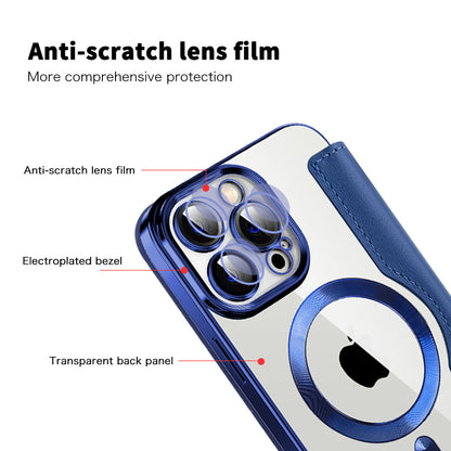 MagSafe futrola za Apple iPhone 13 Pro Max, Techsuit, SmartMag Book, Plava