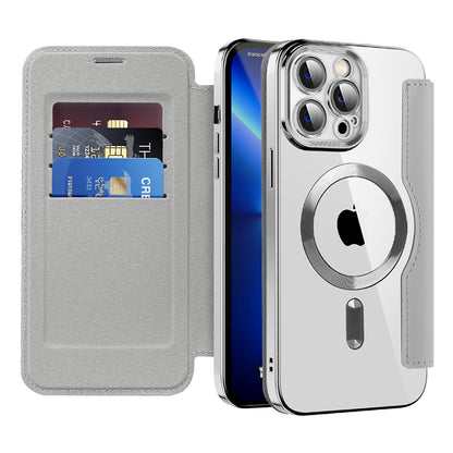 Futrola MagSafe za Apple iPhone 13 Pro Max, Techsuit, SmartMag Book, Siva