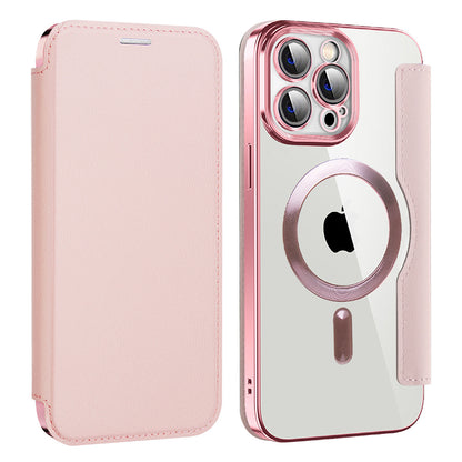 MagSafe futrola za Apple iPhone 13 Pro Max, Techsuit, SmartMag Book, Roze