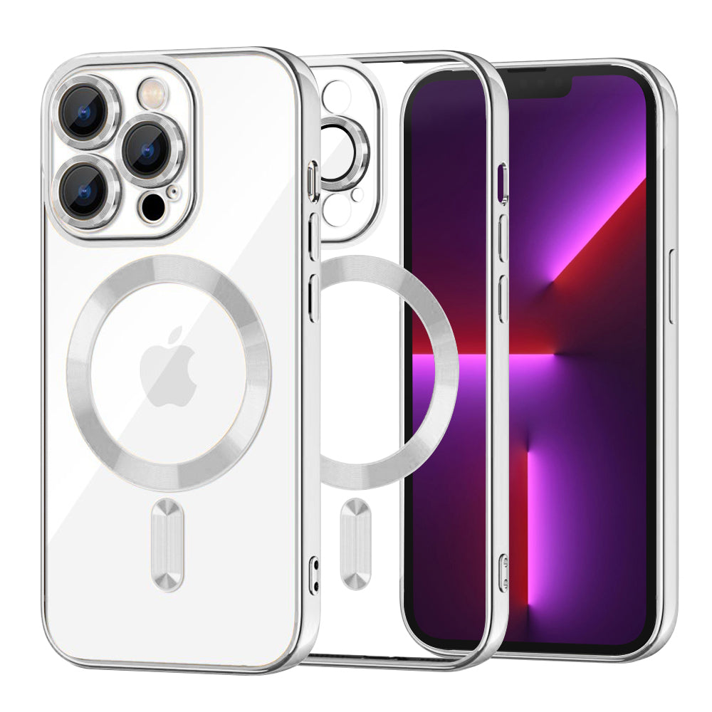 MagSafe futrola za Apple iPhone 13 Pro, Techsuit, Luxury Crystal, Srebrna