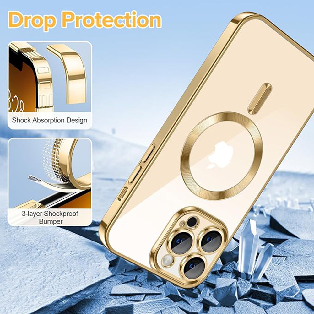 MagSafe futrola za Apple iPhone 13 Pro, Techsuit, Luxury Crystal, Zlatna