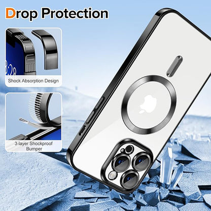 MagSafe futrola za Apple iPhone 13 Pro, Techsuit, Luxury Crystal, Crna