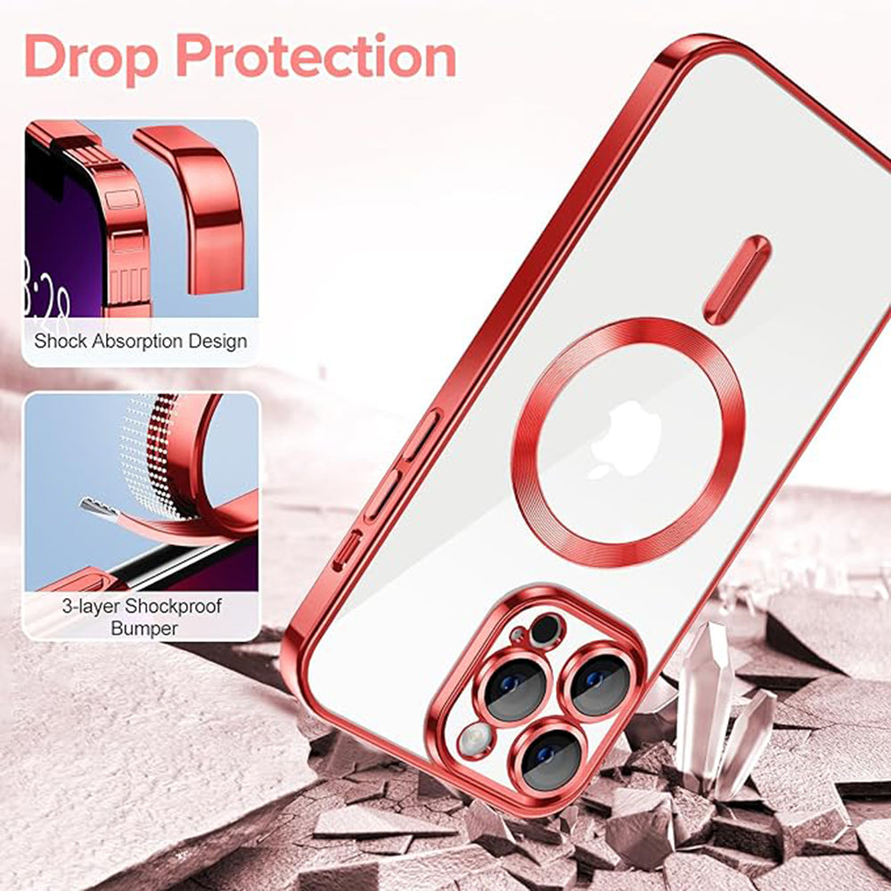 MagSafe futrola za Apple iPhone 13 Pro, Techsuit, Luxury Crystal, Crvena
