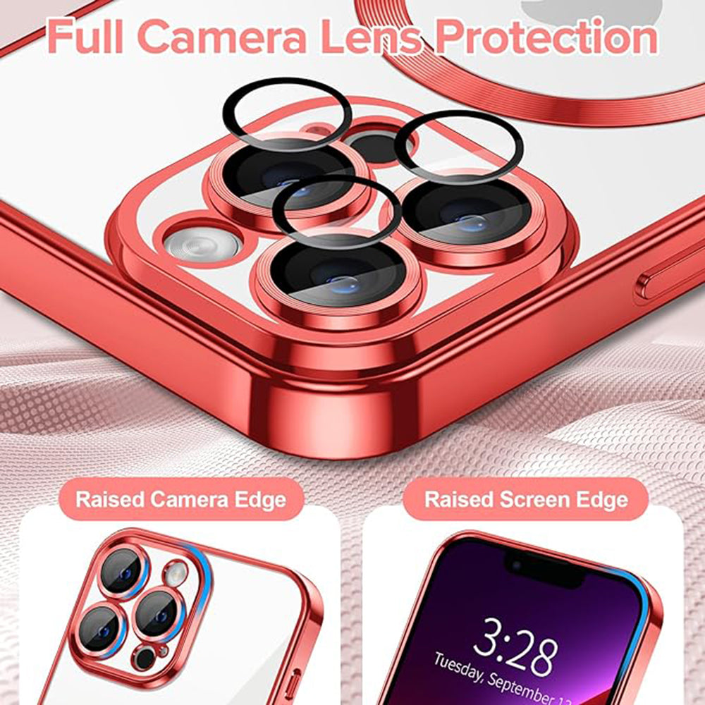 MagSafe futrola za Apple iPhone 13 Pro, Techsuit, Luxury Crystal, Crvena