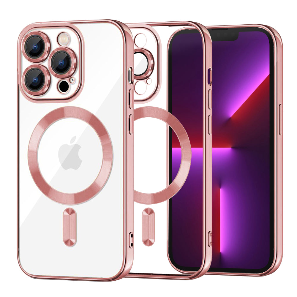 MagSafe futrola za Apple iPhone 13 Pro, Techsuit, Luxury Crystal, Roze