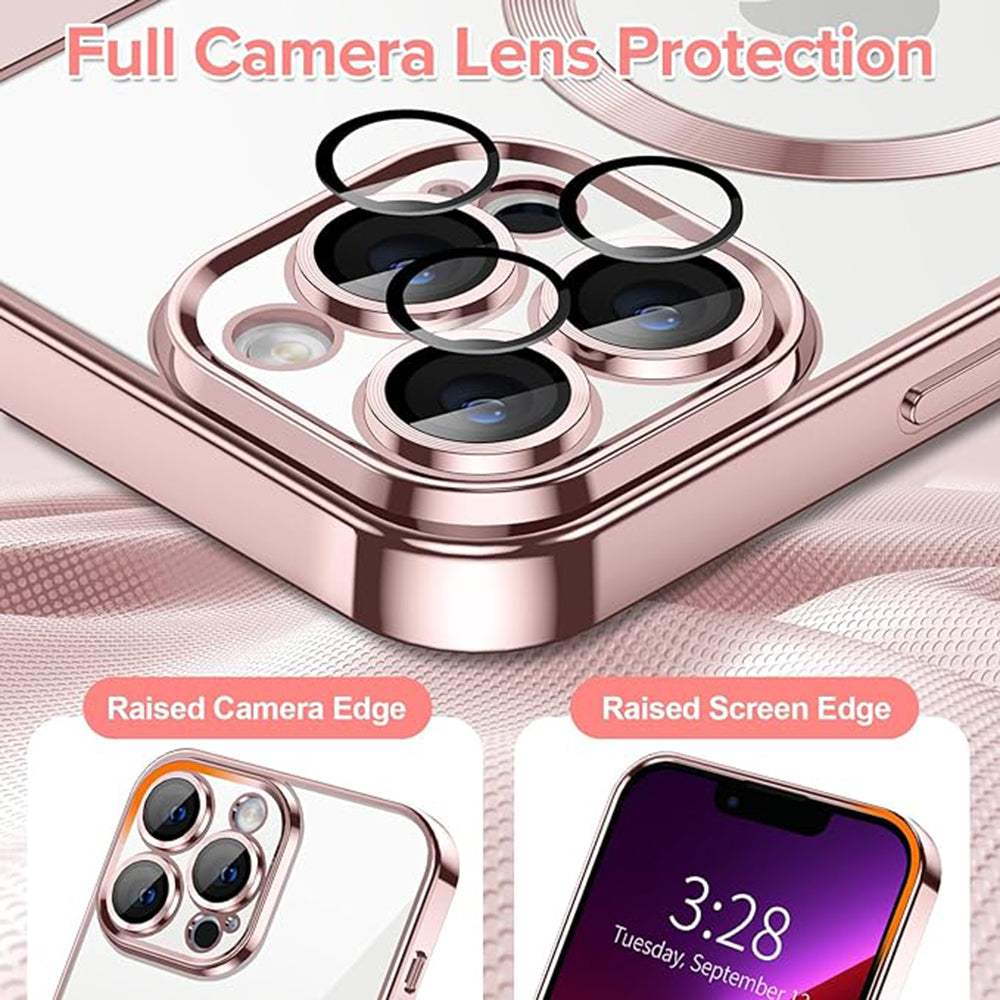 MagSafe futrola za Apple iPhone 13 Pro, Techsuit, Luxury Crystal, Roze