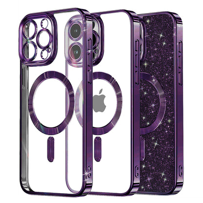 MagSafe futrola za Apple iPhone 13 Pro, Techsuit, Luxury Glitter, Tamno Ljubičasta