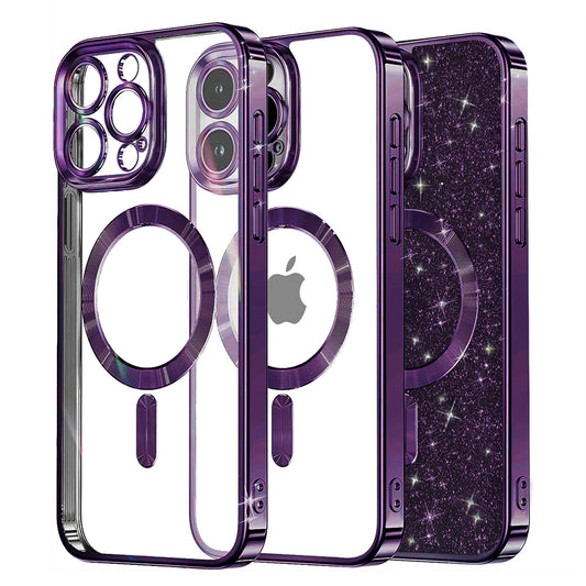 MagSafe futrola za Apple iPhone 13 Pro, Techsuit, Luxury Glitter, Tamno Ljubičasta