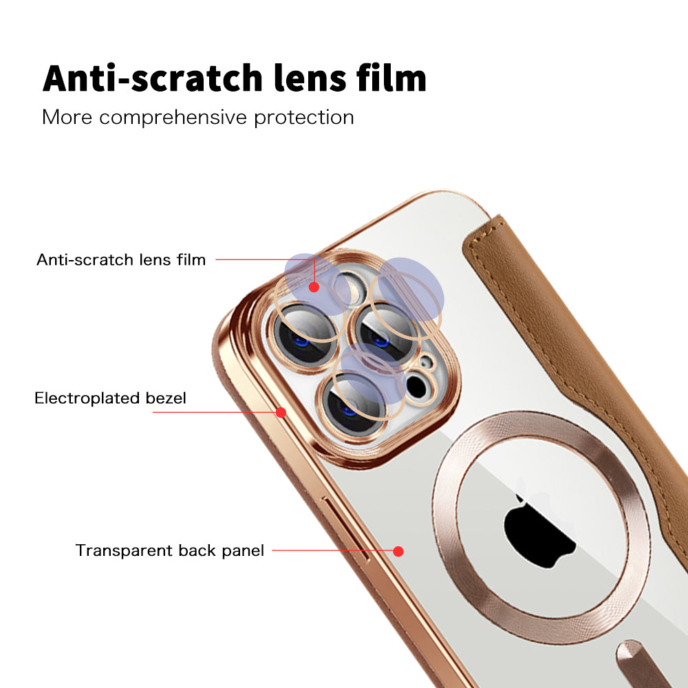 MagSafe futrola za Apple iPhone 13 Pro, Techsuit, SmartMag Book, Braon
