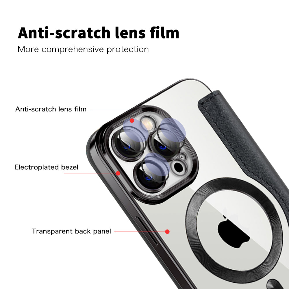 MagSafe futrola za Apple iPhone 13 Pro, Techsuit, SmartMag Book, Crna