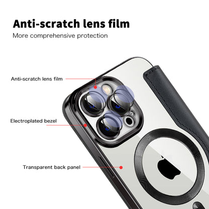 MagSafe futrola za Apple iPhone 13 Pro, Techsuit, SmartMag Book, Crna