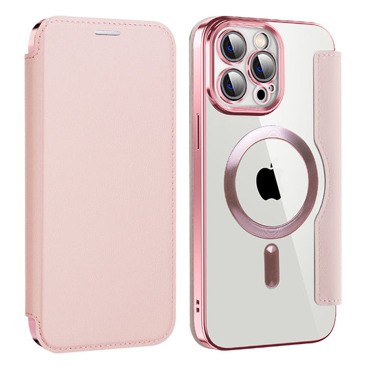 MagSafe futrola za Apple iPhone 13 Pro, Techsuit, SmartMag Book, Roze