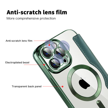 MagSafe futrola za Apple iPhone 13 Pro, Techsuit, SmartMag Book, Zelena
