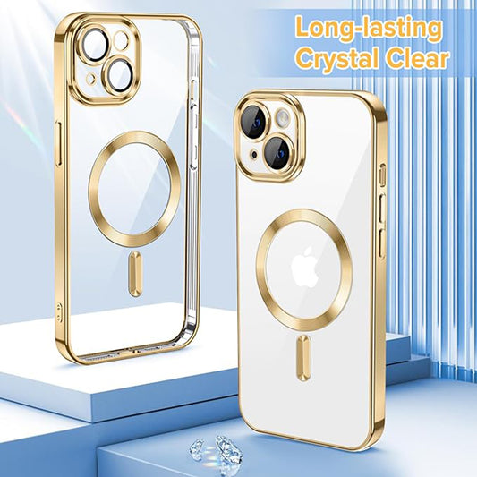 MagSafe futrola za Apple iPhone 13, Techsuit, Luxury Crystal, Zlatna