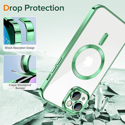 MagSafe futrola za Apple iPhone 13, Techsuit, Luxury Crystal, Svetlo Zelena