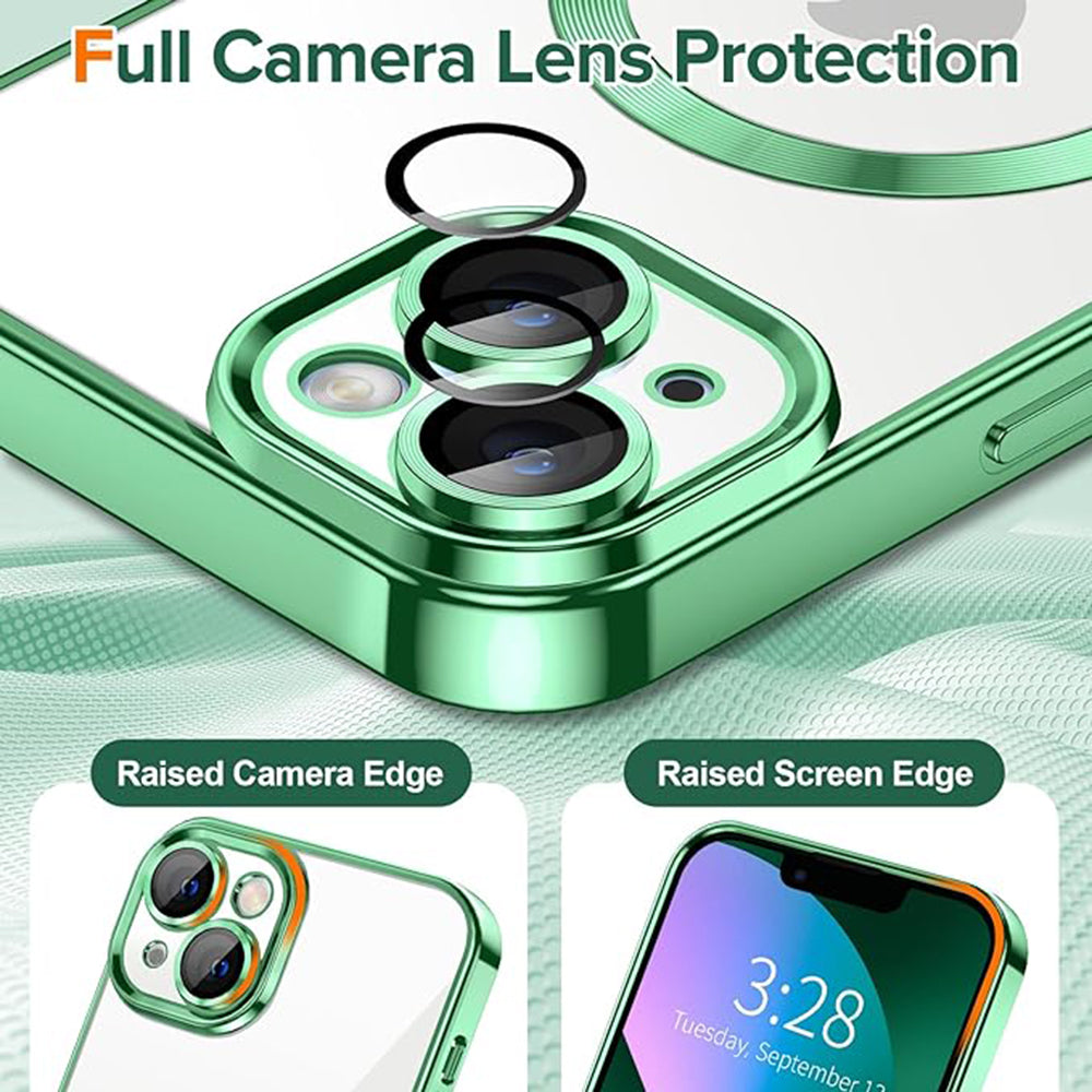MagSafe futrola za Apple iPhone 13, Techsuit, Luxury Crystal, Svetlo Zelena